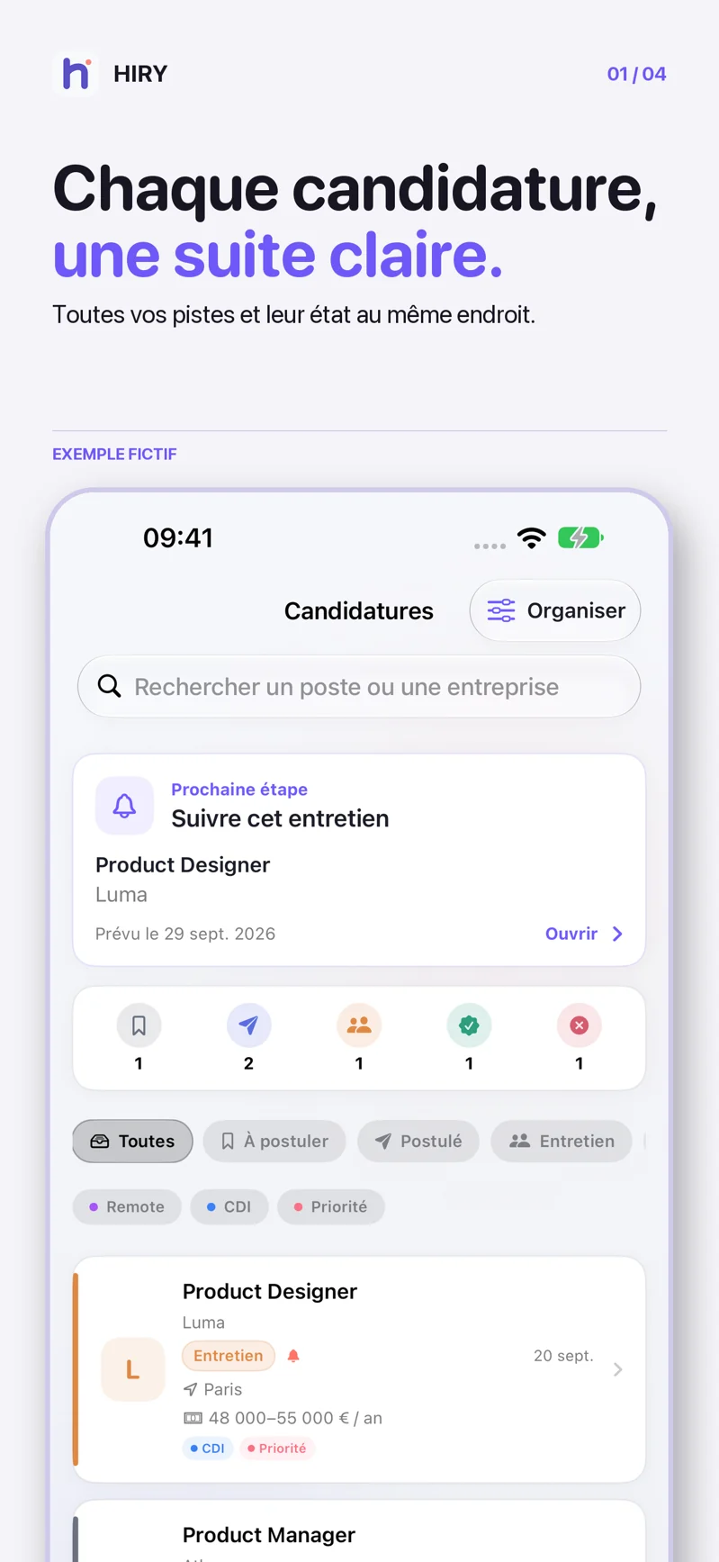 Hiry · Aperçu avec des données de démonstration