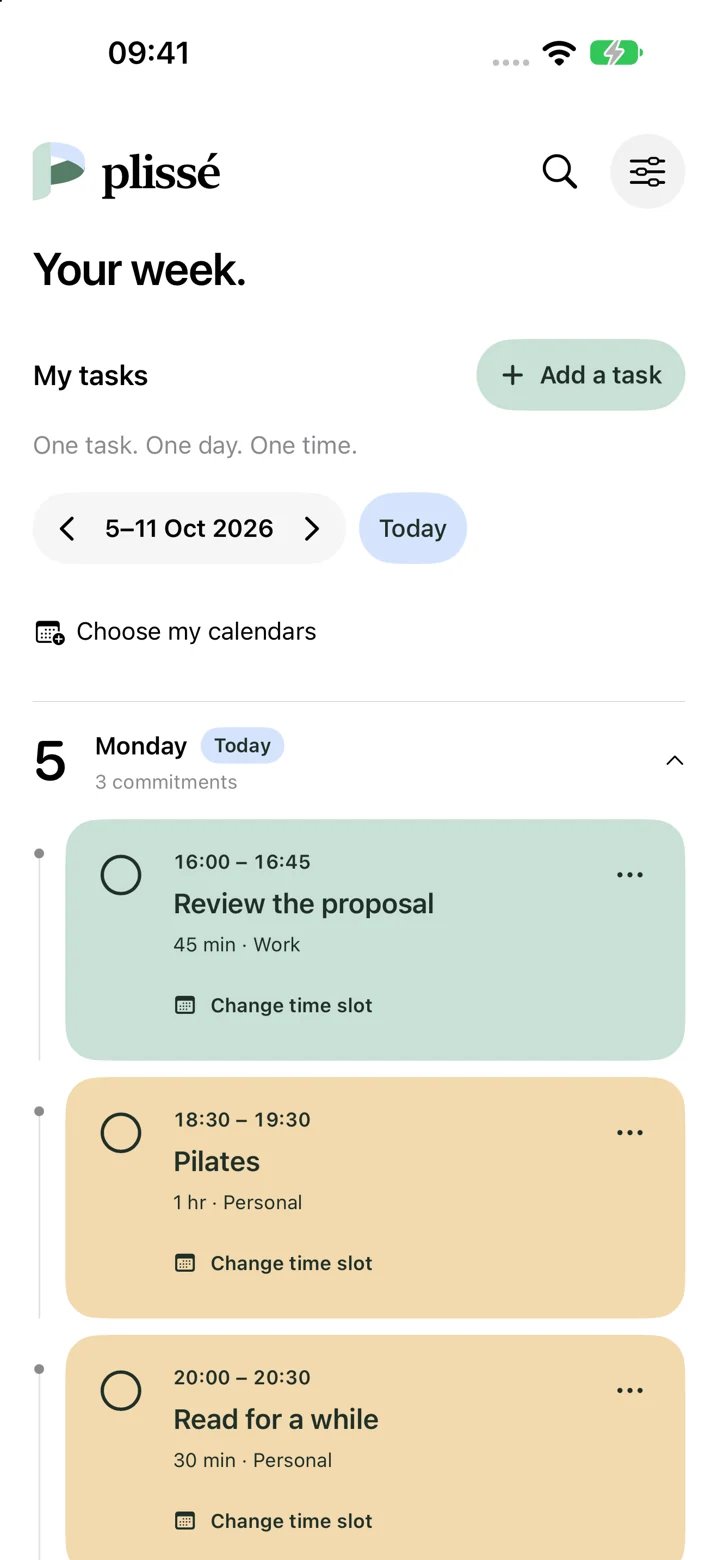 Plisse · Interface preview