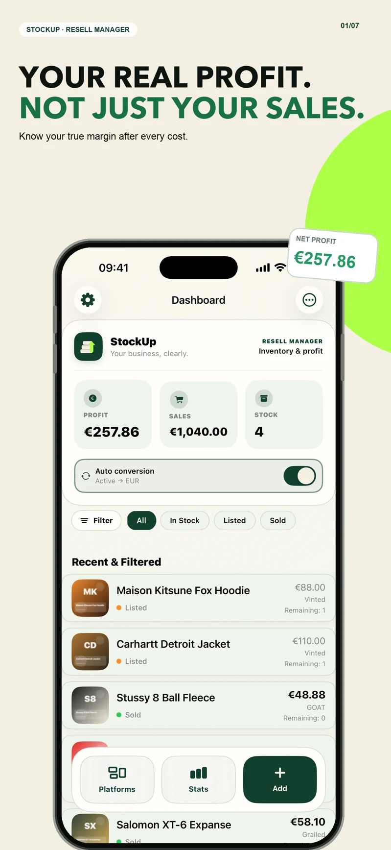 StockUp · Preview with demonstration data
